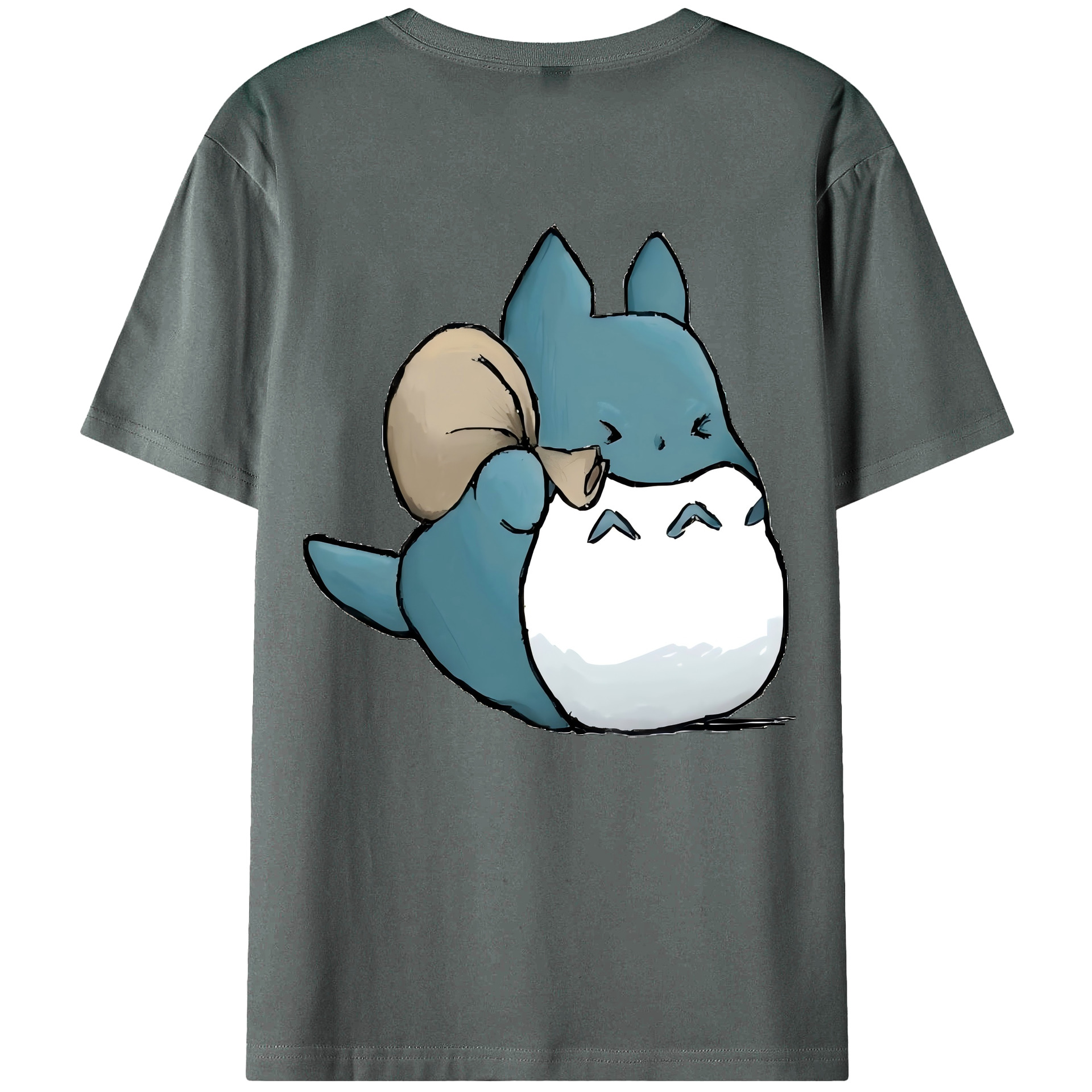 （画像用） となりのトトロ 草壁メイ 草壁サツキ My Neighbor Totoro Satsuki Kusakabe Mei Kusakabe 綿100％ メンズ半袖Tシャツ（バックプリント） 通気性